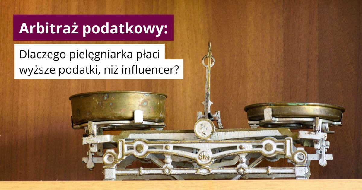 Tytuł artykułu o arbitrażu podatkowym na białym tle w stylu graficznym strony