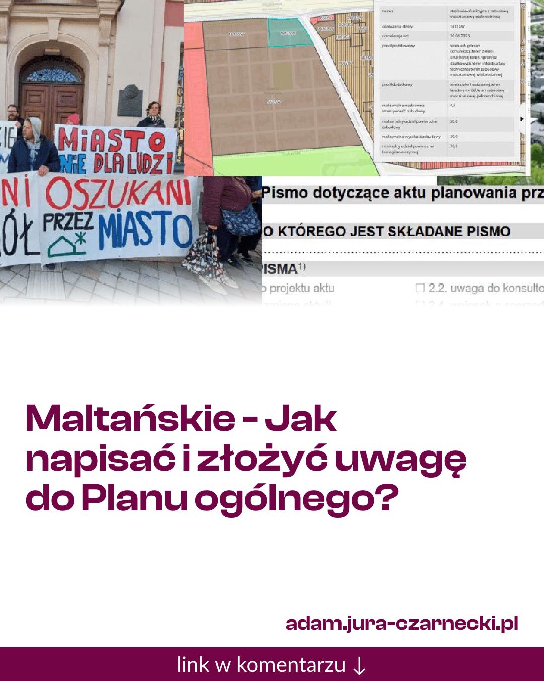Grafika do udostępnienia: Maltańskie - Jak napisać i złożyć uwagę do Planu ogólnego?